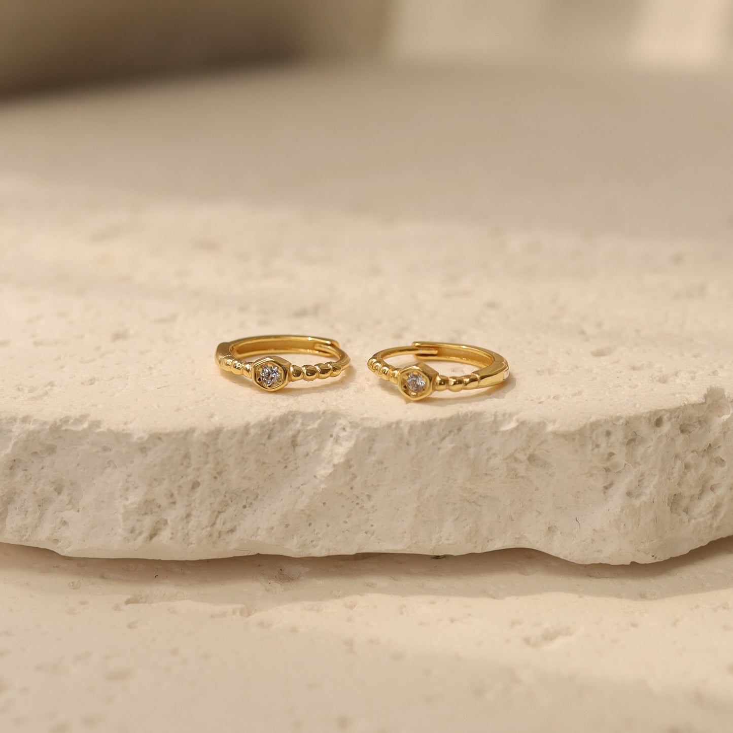 Tiny Diamond Hoop Earrings