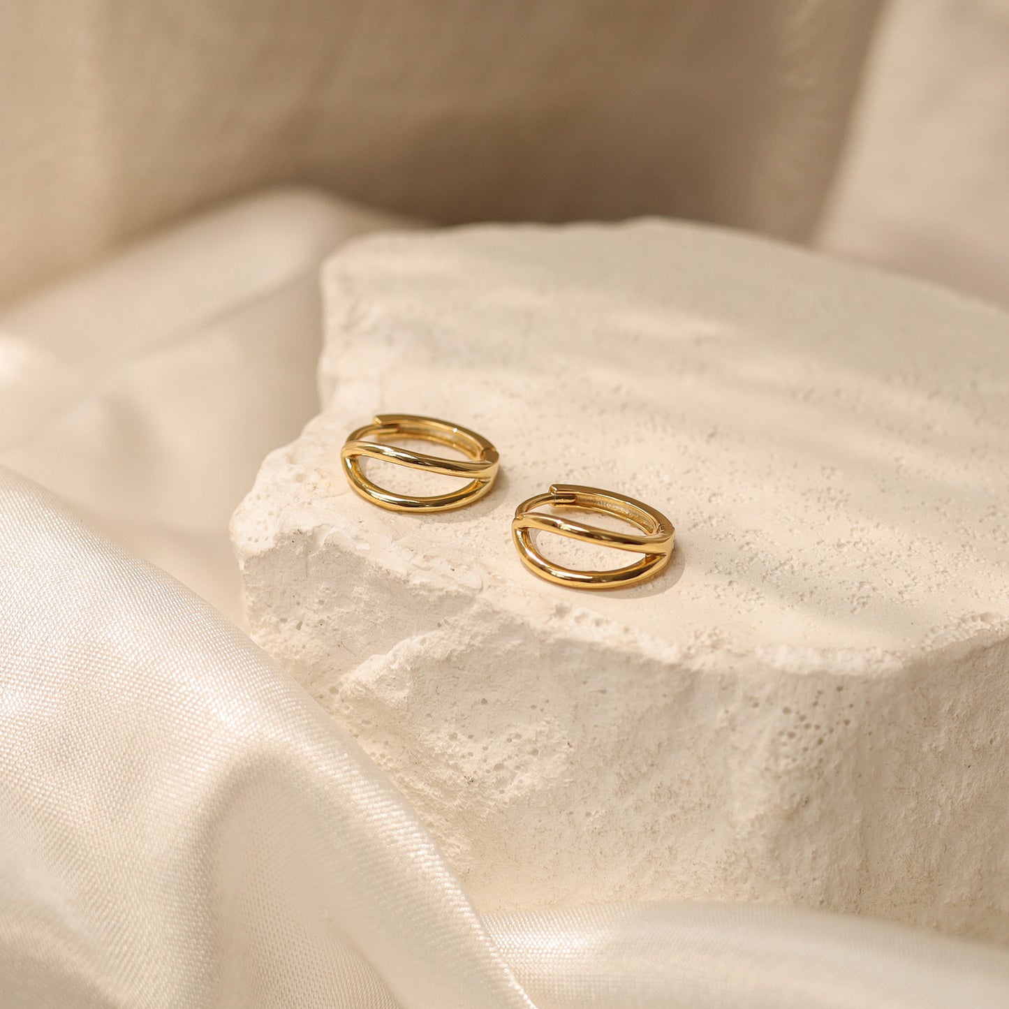 Double Line Hoop Earrings