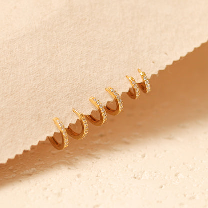 Minimalist Dainty Crystal Hoop Earrings