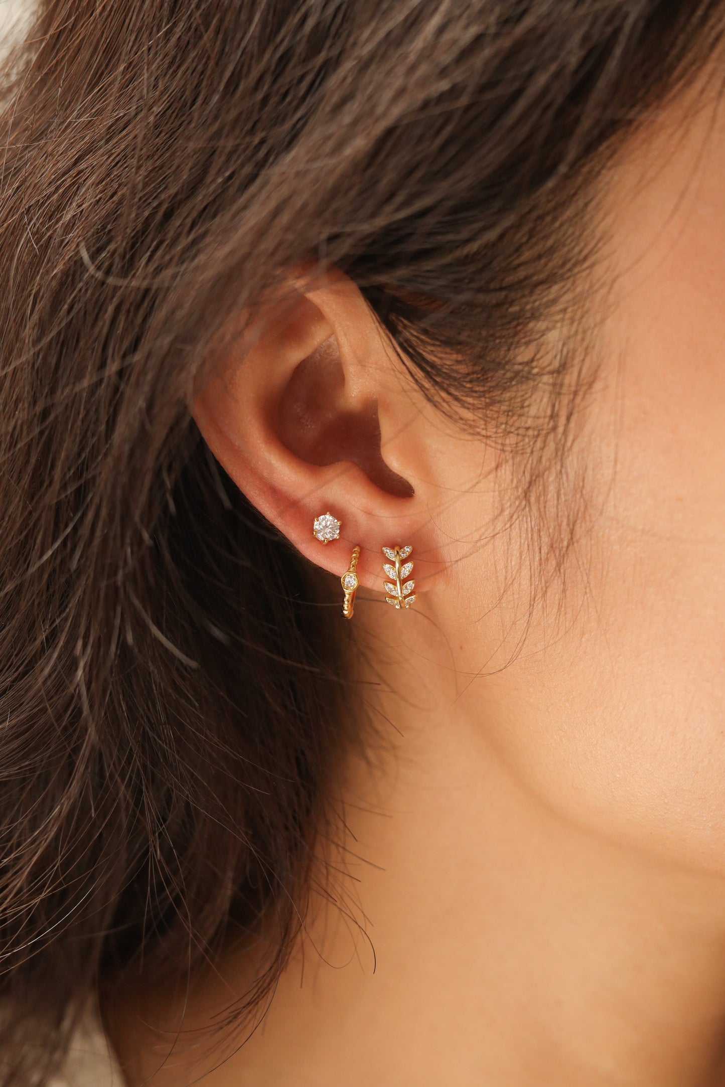 Tiny Diamond Hoop Earrings