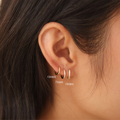 Minimalist Dainty Crystal Hoop Earrings