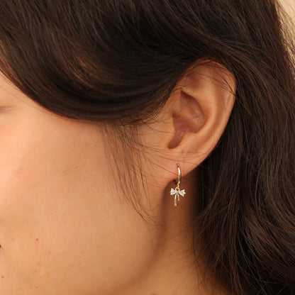 Dainty Bow Hoop Earrings