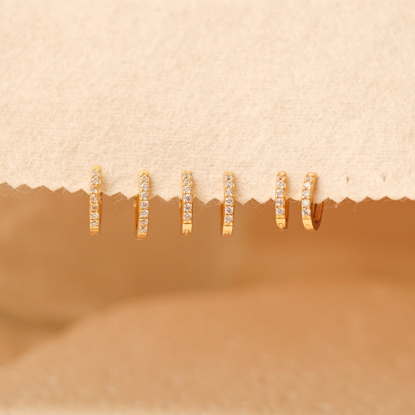 Minimalist Dainty Crystal Hoop Earrings