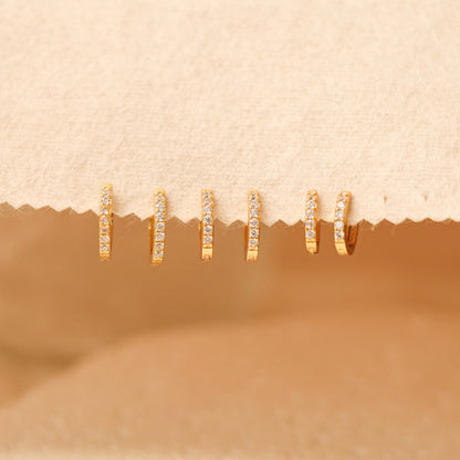 Minimalist Dainty Crystal Hoop Earrings