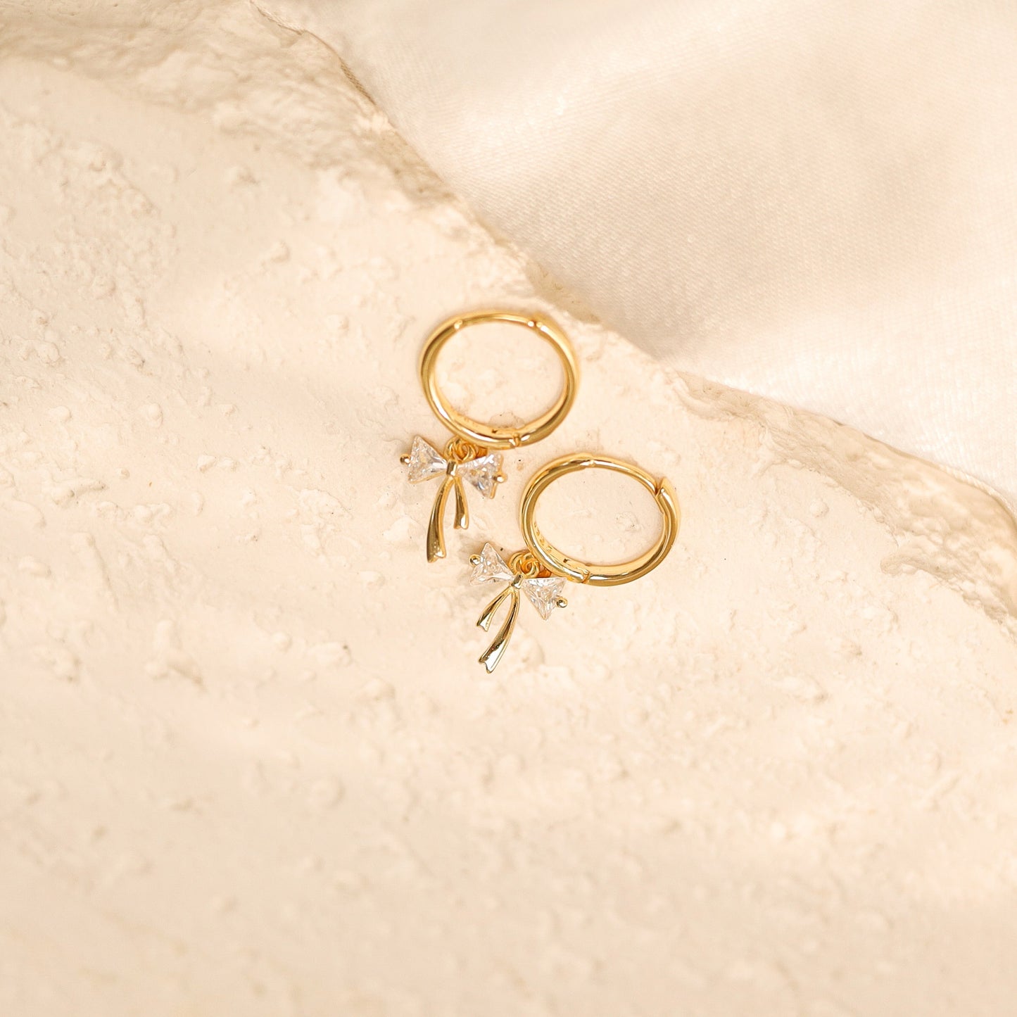 Dainty Bow Hoop Earrings