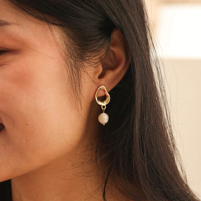 Baroque Pearl Drop Abstract Earrings