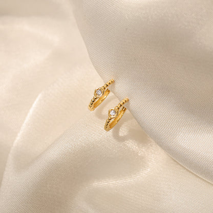 Tiny Diamond Hoop Earrings