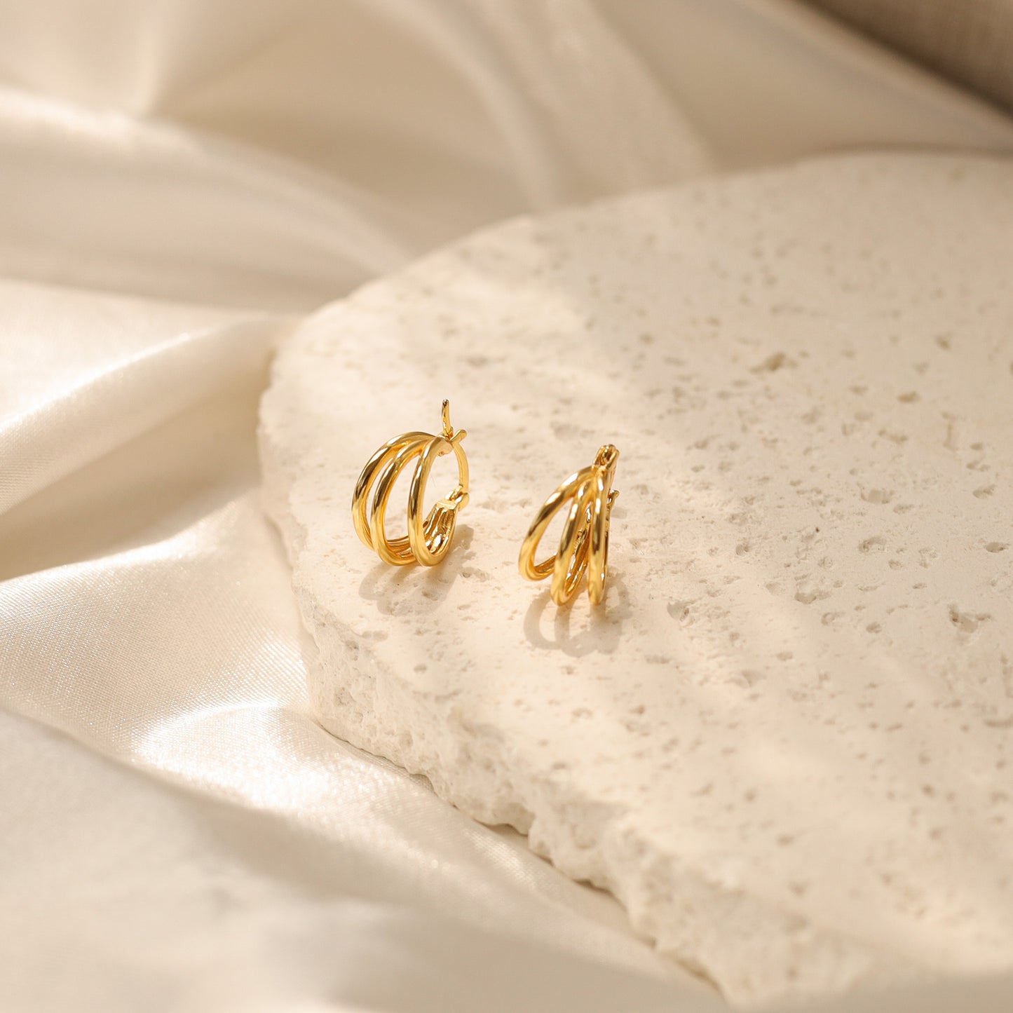 Triple Line Hoop Earrings