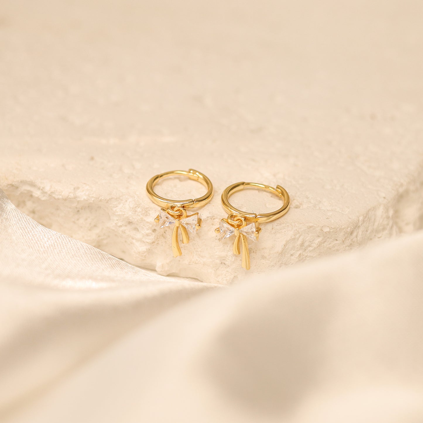 Dainty Bow Hoop Earrings