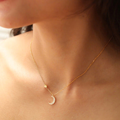 Moon Star Pendant Necklace