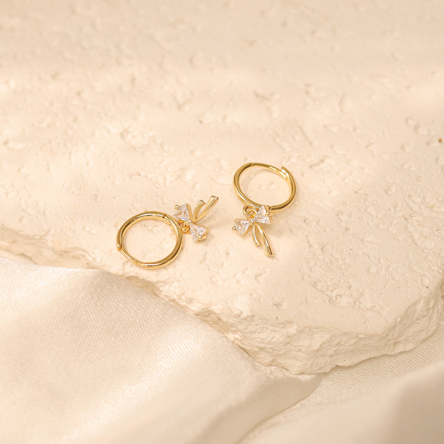Dainty Bow Hoop Earrings