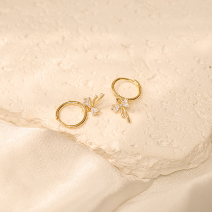 Dainty Bow Hoop Earrings