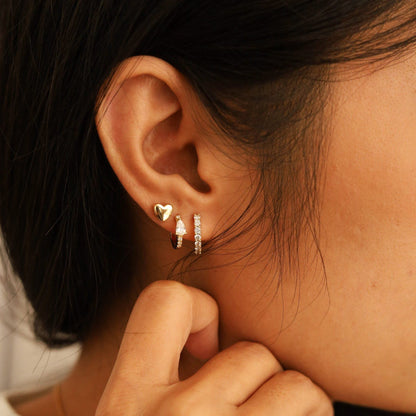 Clear Stone Huggie Earrings