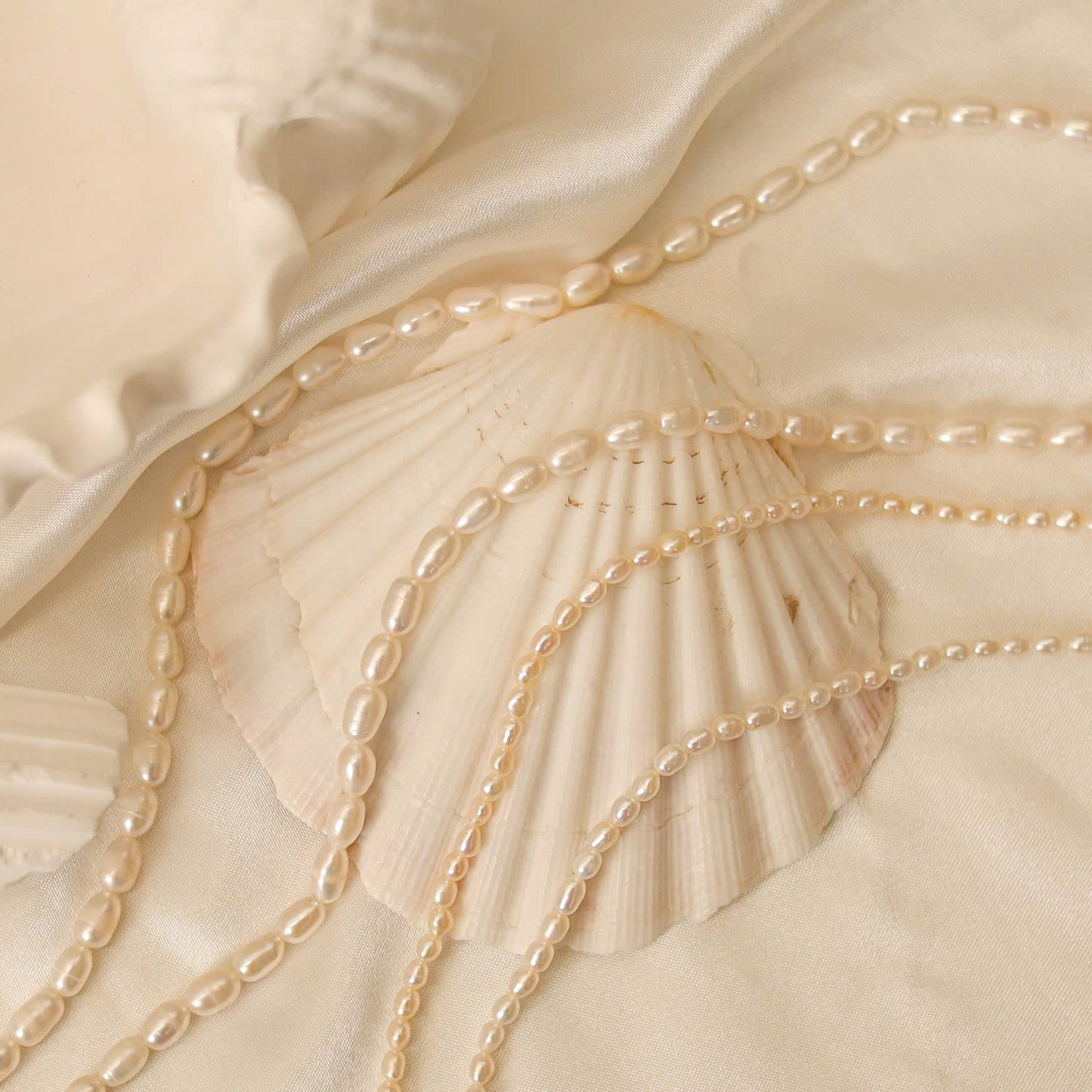 Long White Pearl Necklace