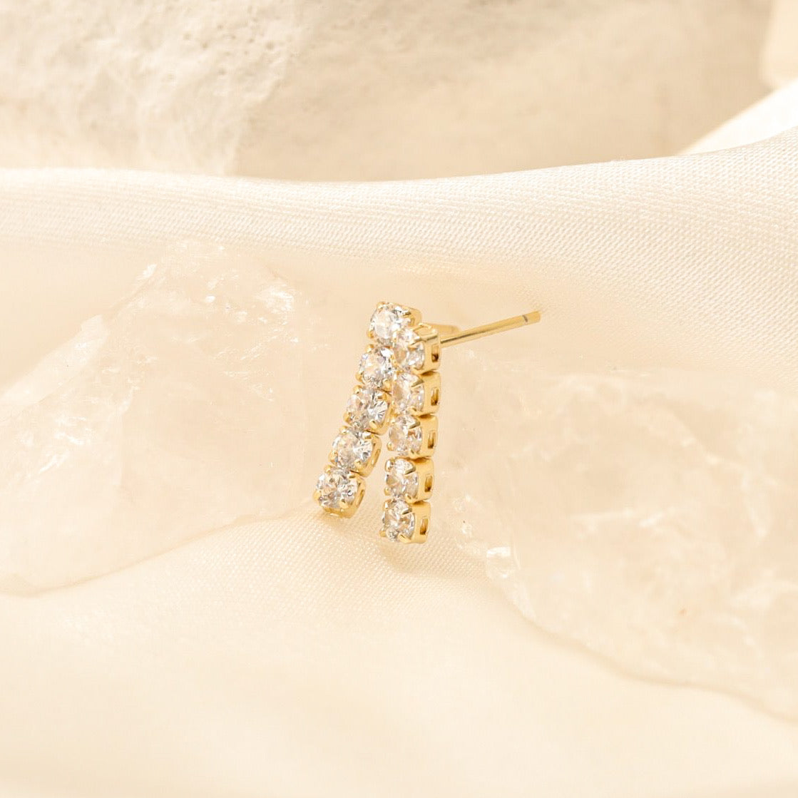 Tennis Chain Stud Earrings