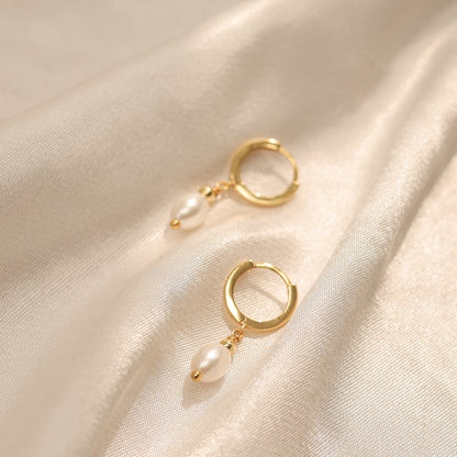 Tiny Pearl Drop Earrings