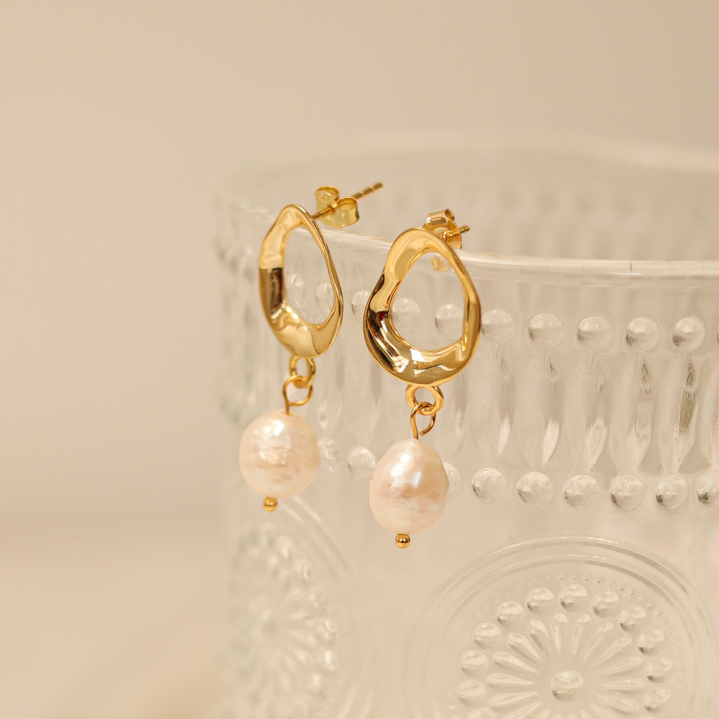 Baroque Pearl Drop Abstract Earrings