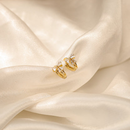 Mini Bow Huggie Earrings