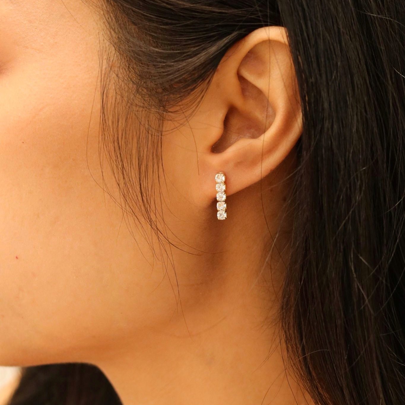 Tennis Chain Stud Earrings