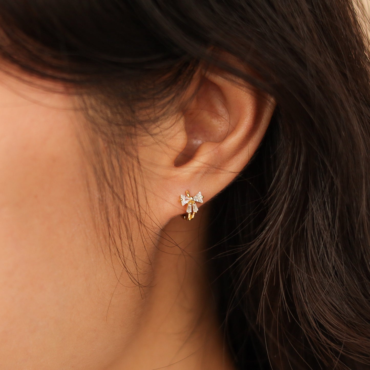 Mini Bow Huggie Earrings