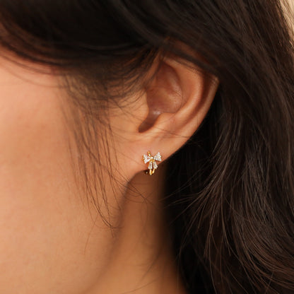 Mini Bow Huggie Earrings