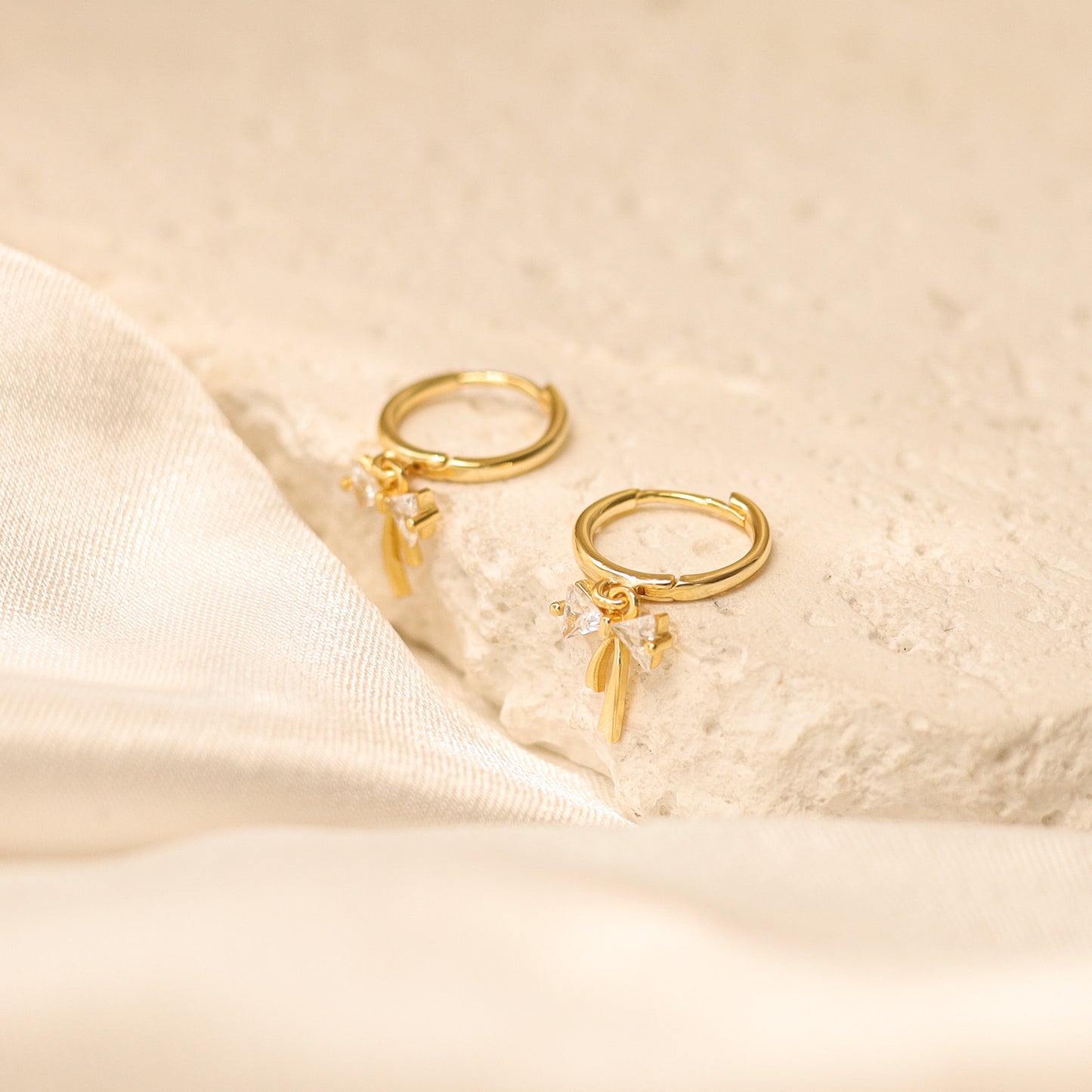 Dainty Bow Hoop Earrings