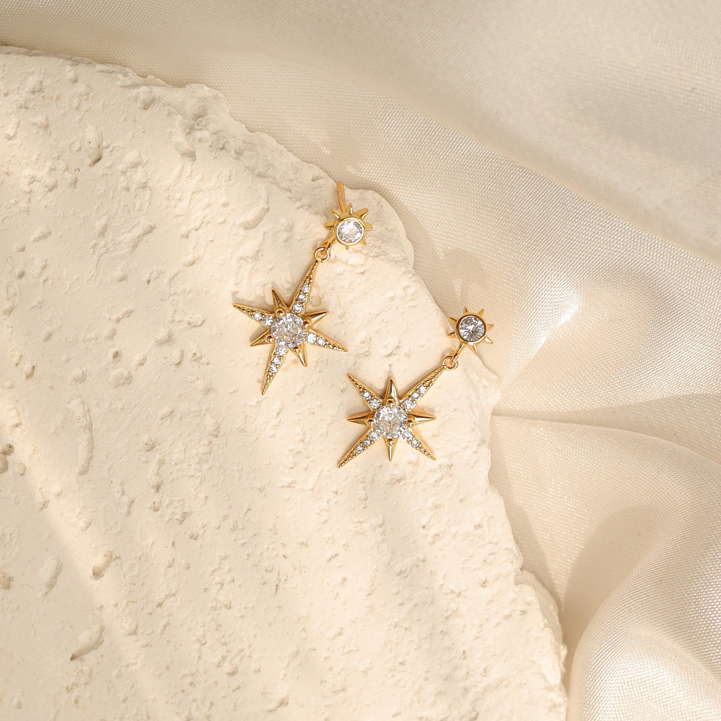 Star Drop Stud Earrings