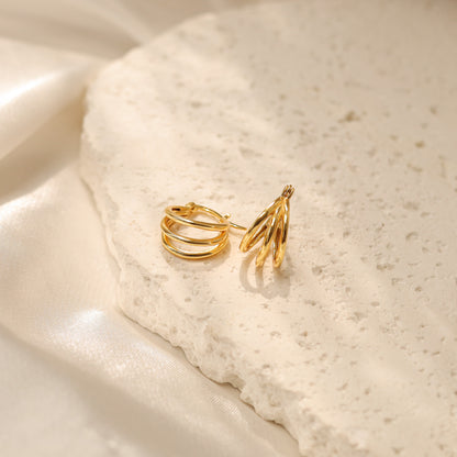 Triple Line Hoop Earrings