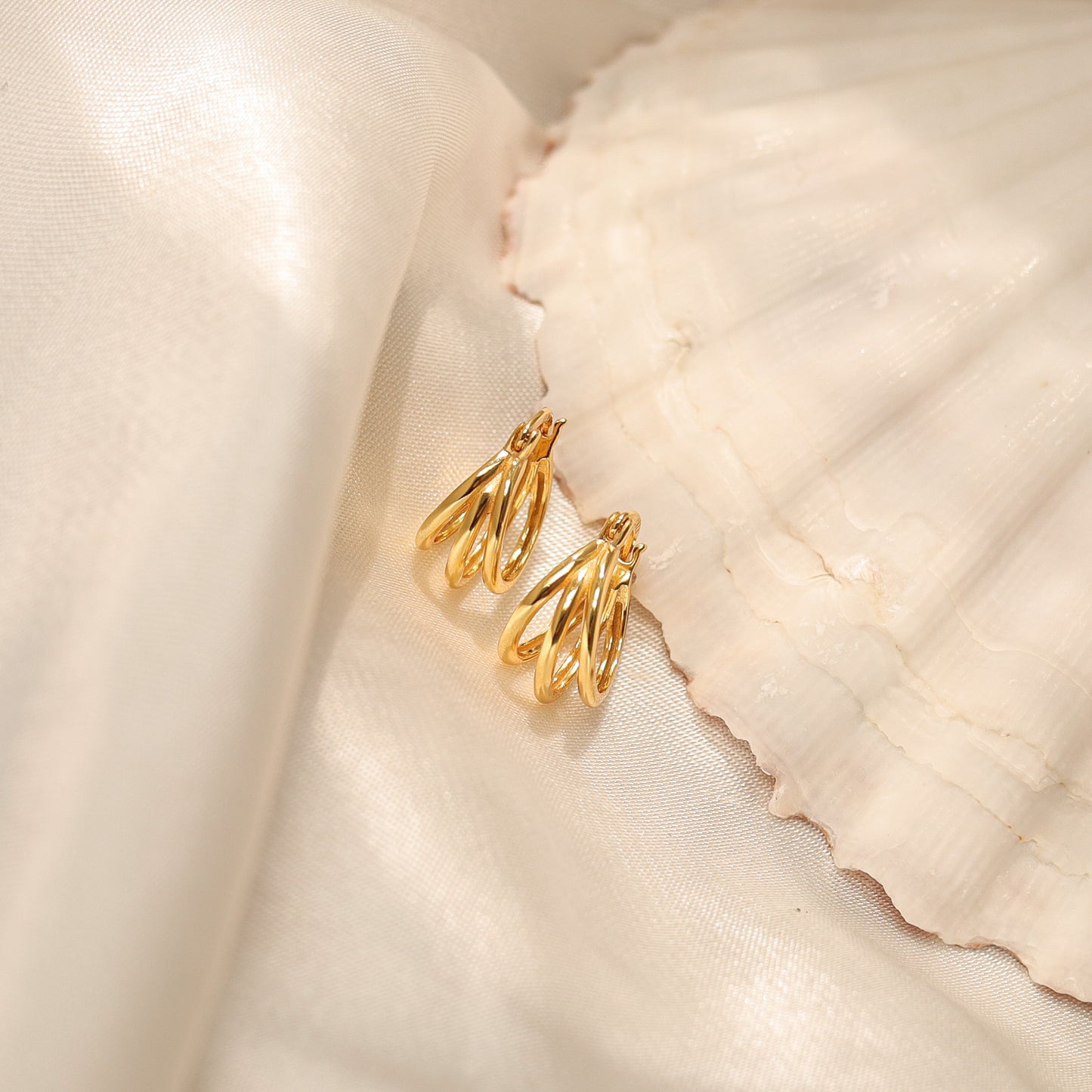 Triple Line Hoop Earrings