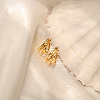 Triple Line Hoop Earrings