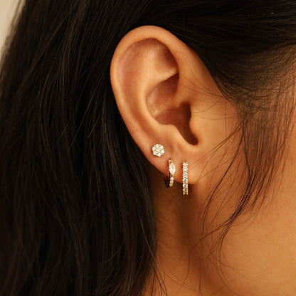 Clear Stone Huggie Earrings