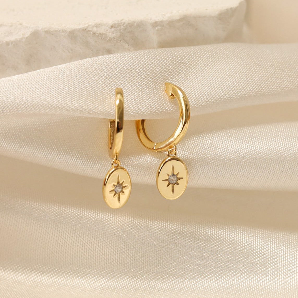 North Star Huggie Earrings
