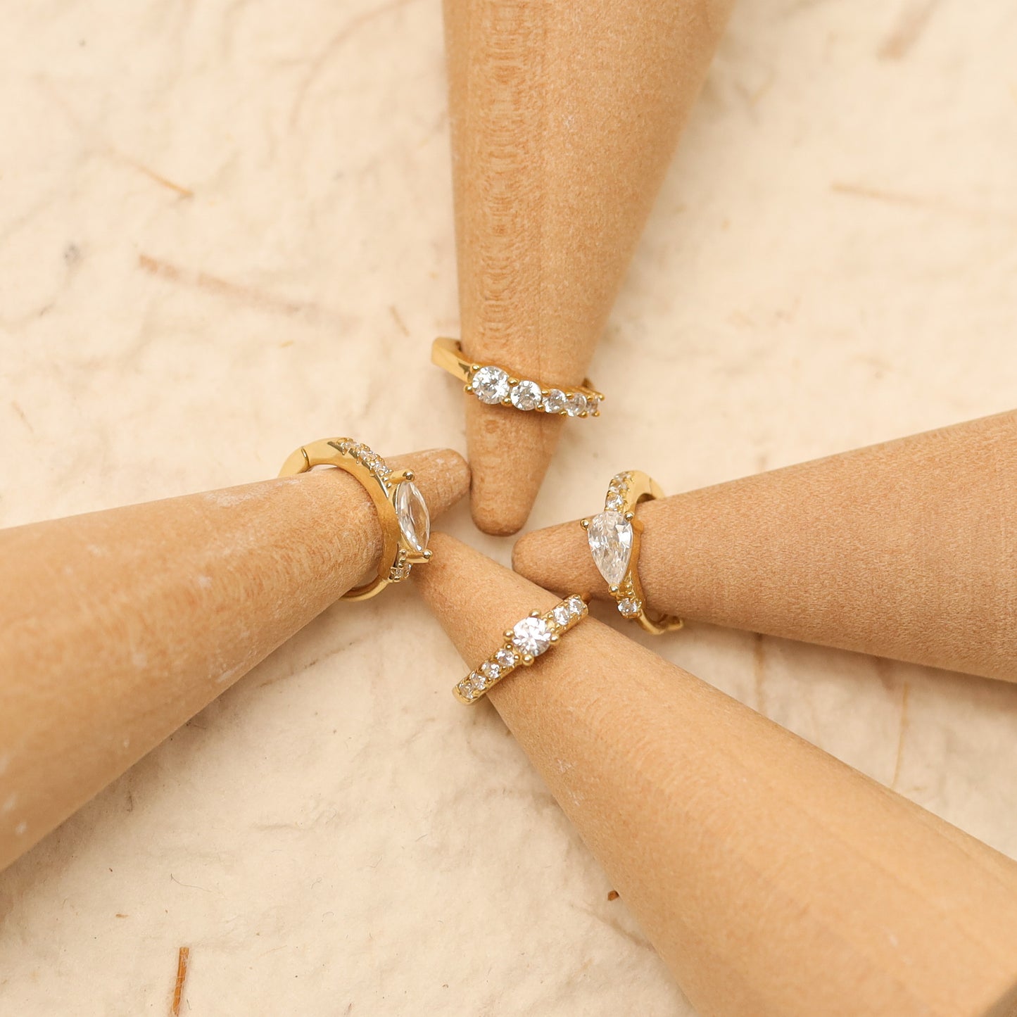 Dainty Clear Stone Hoop Earrings