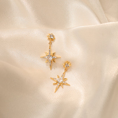Star Drop Stud Earrings