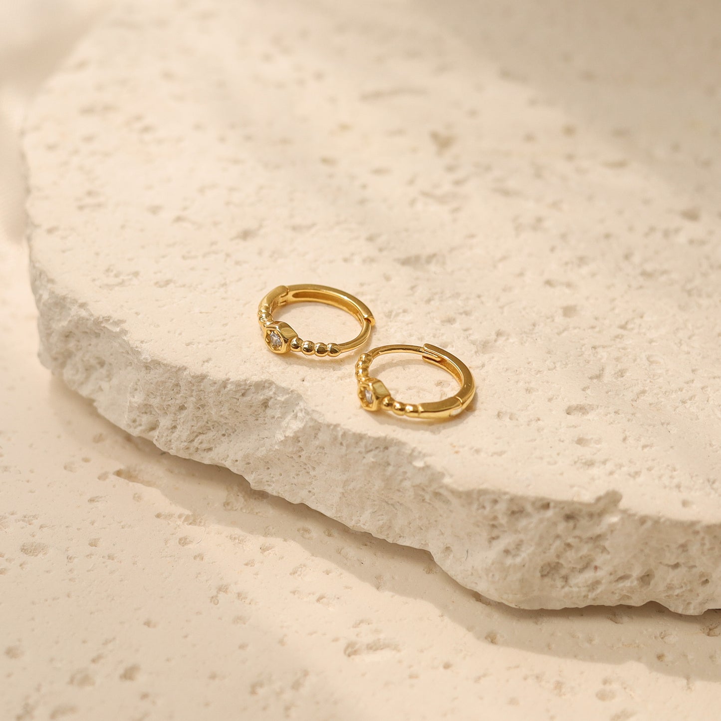 Tiny Diamond Hoop Earrings