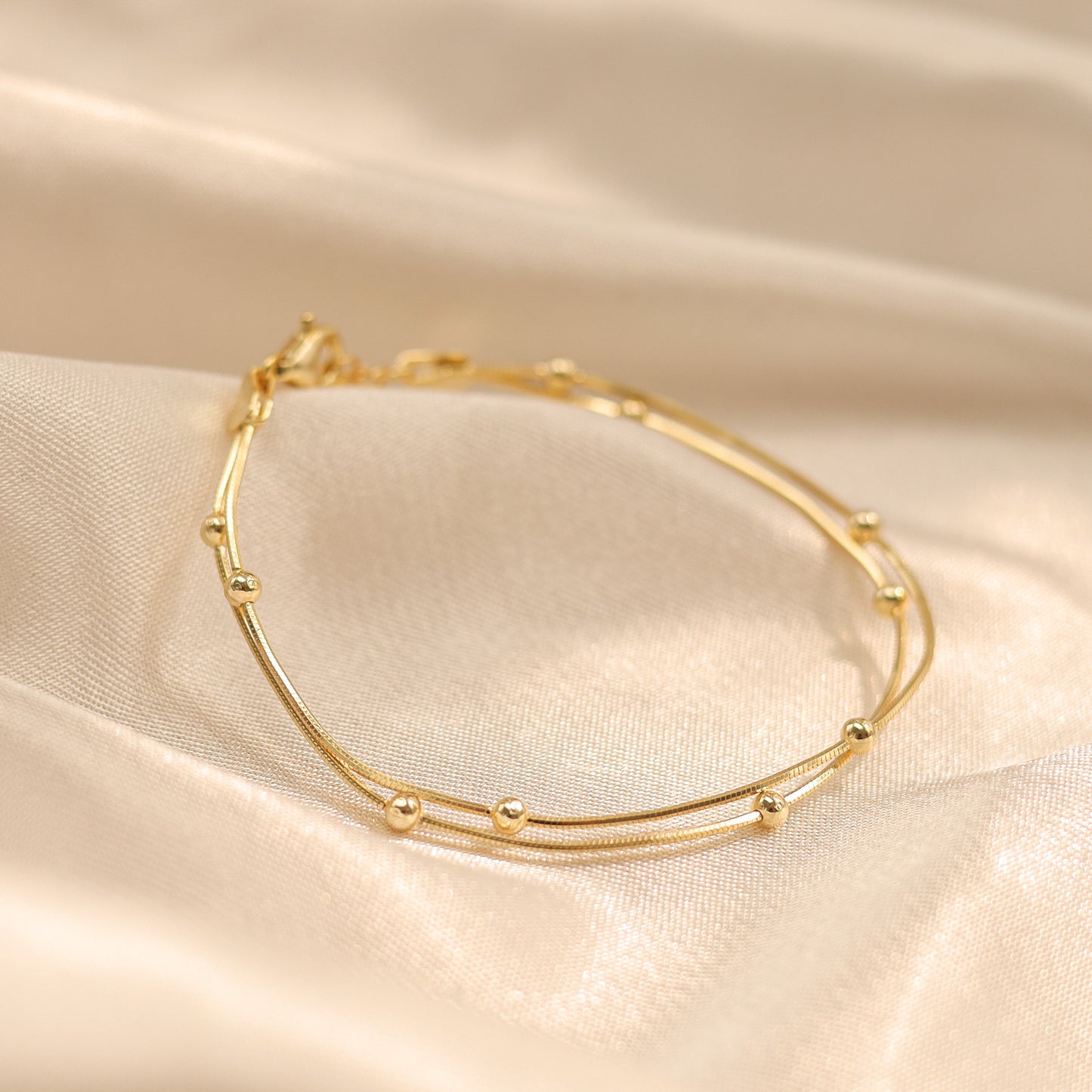 Layered Bobble Chain Bracelet