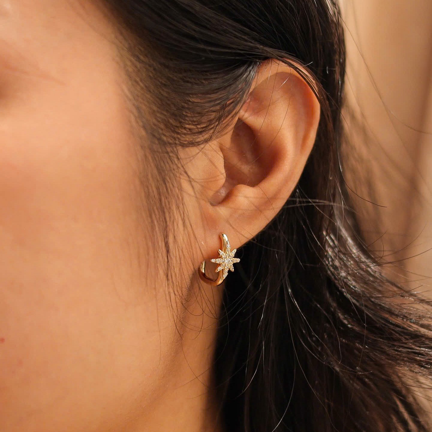 Star Square Hoop Earrings