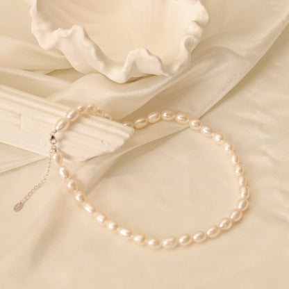 Long White Pearl Necklace