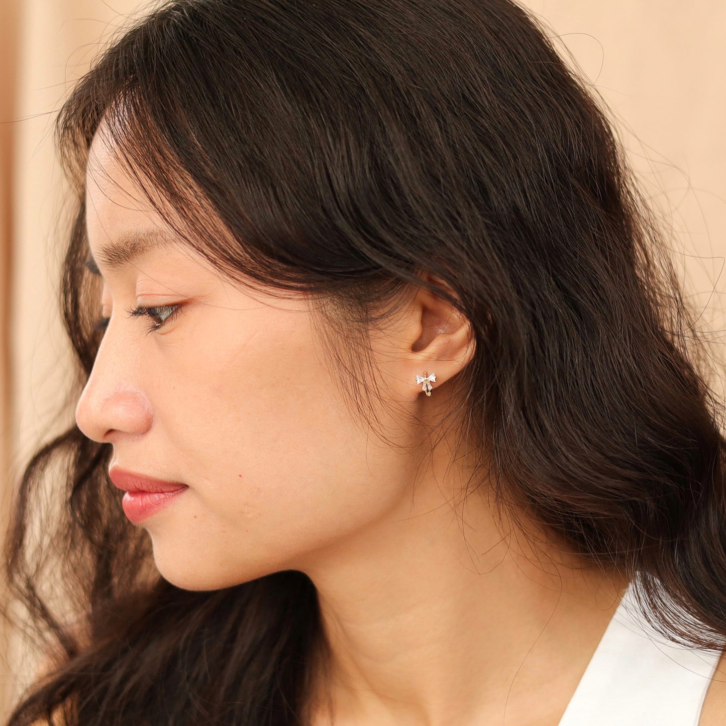 Mini Bow Huggie Earrings