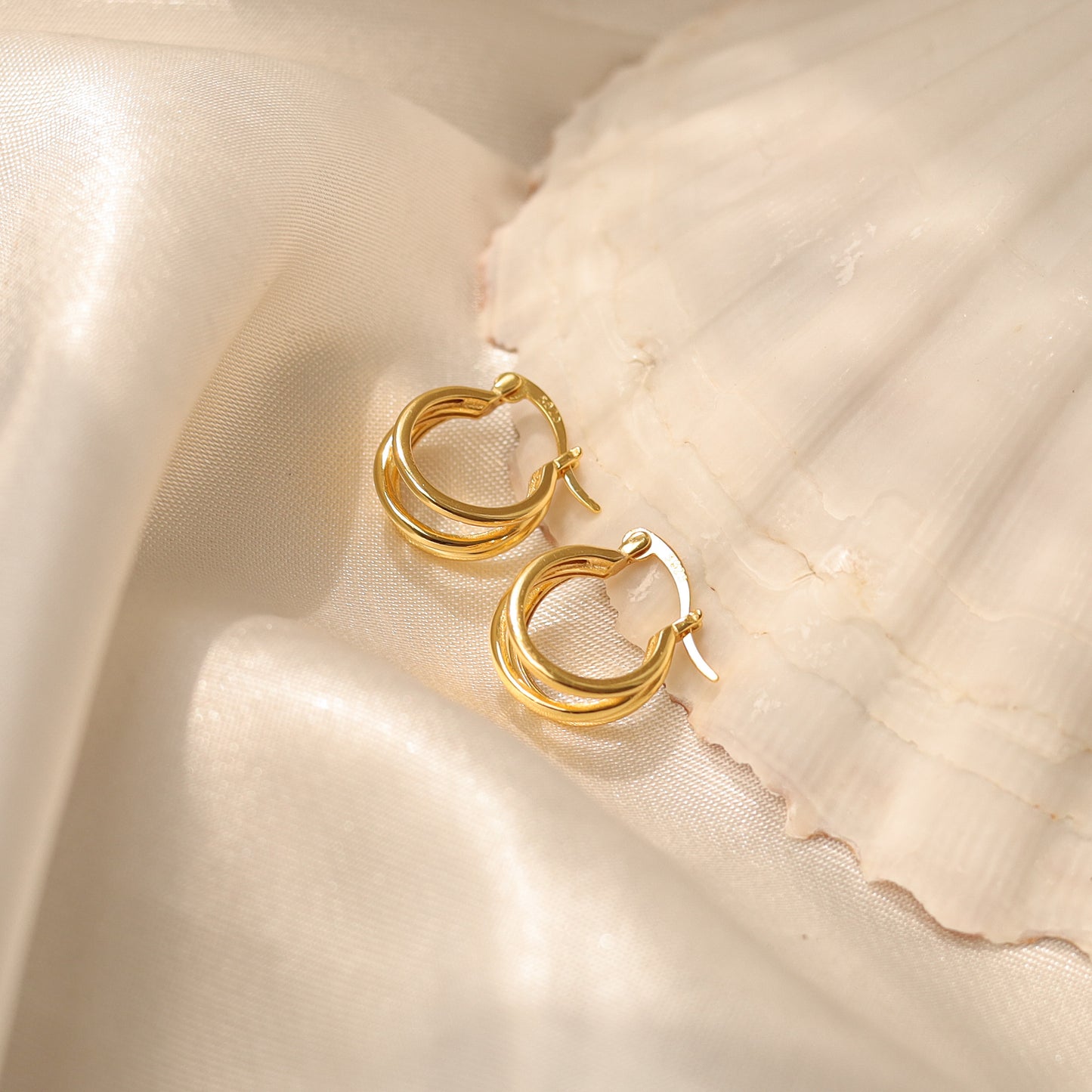 Triple Line Hoop Earrings