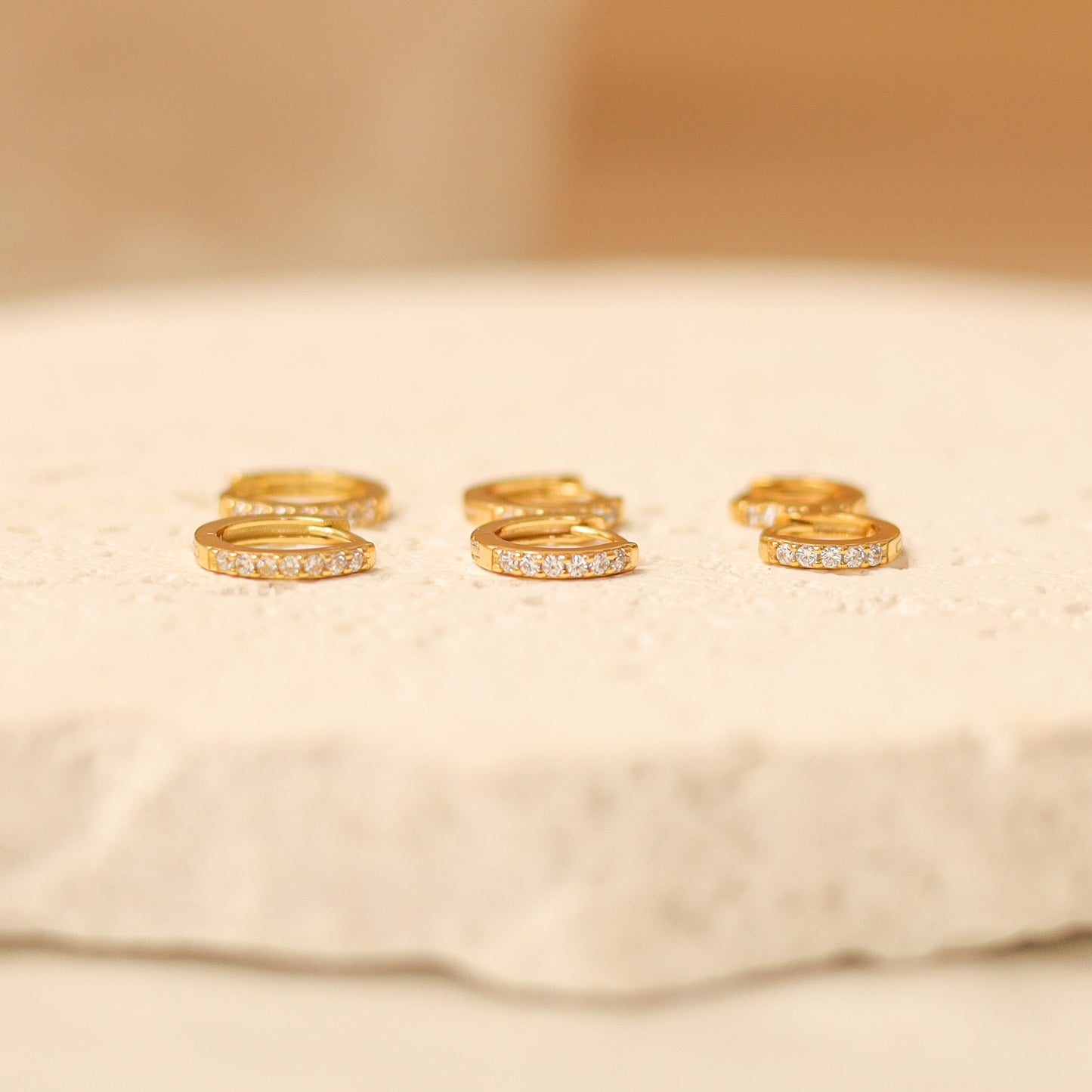 Minimalist Dainty Crystal Hoop Earrings