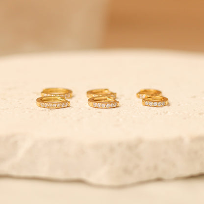 Minimalist Dainty Crystal Hoop Earrings