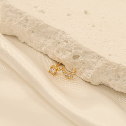 Moon Drop Stud Earrings