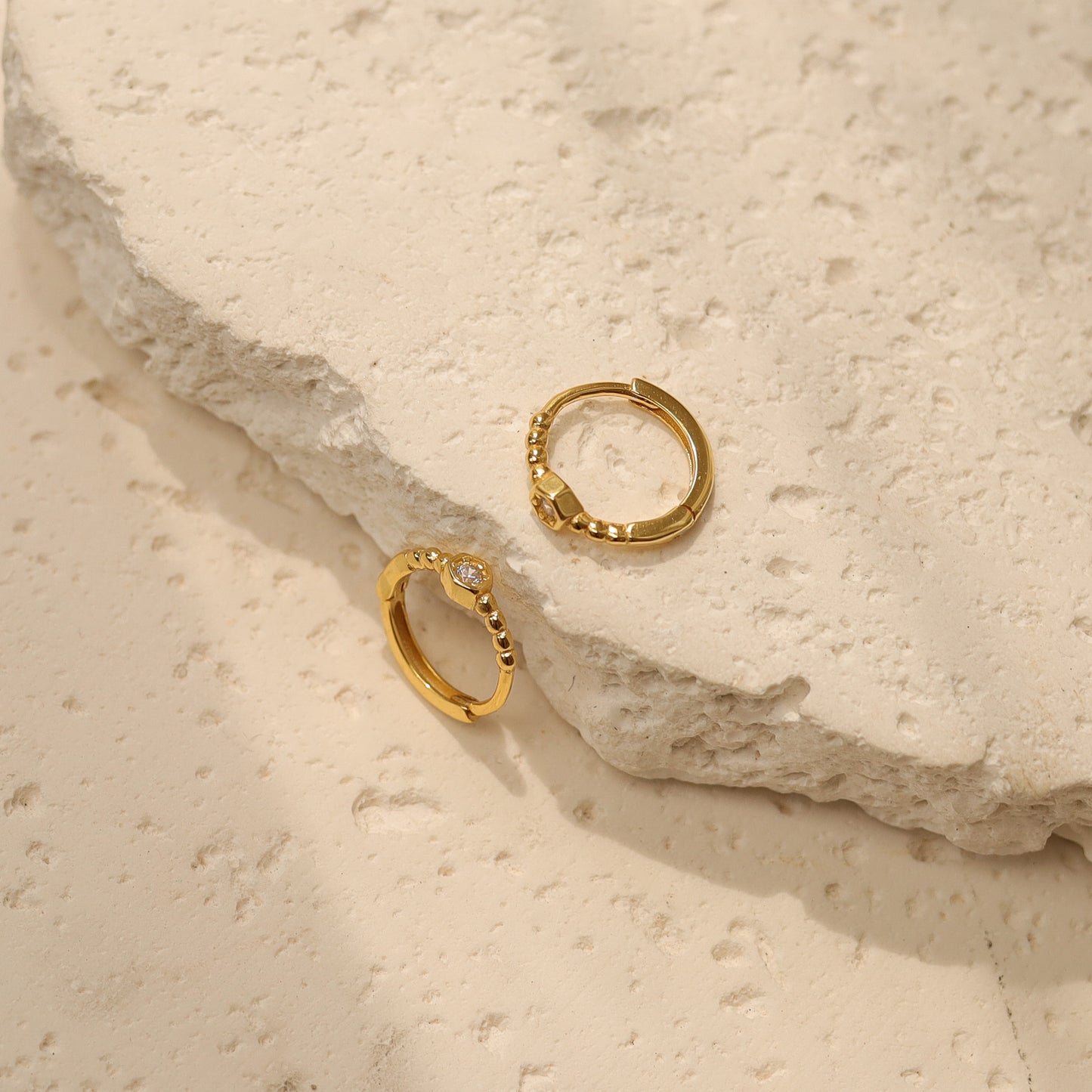 Tiny Diamond Hoop Earrings