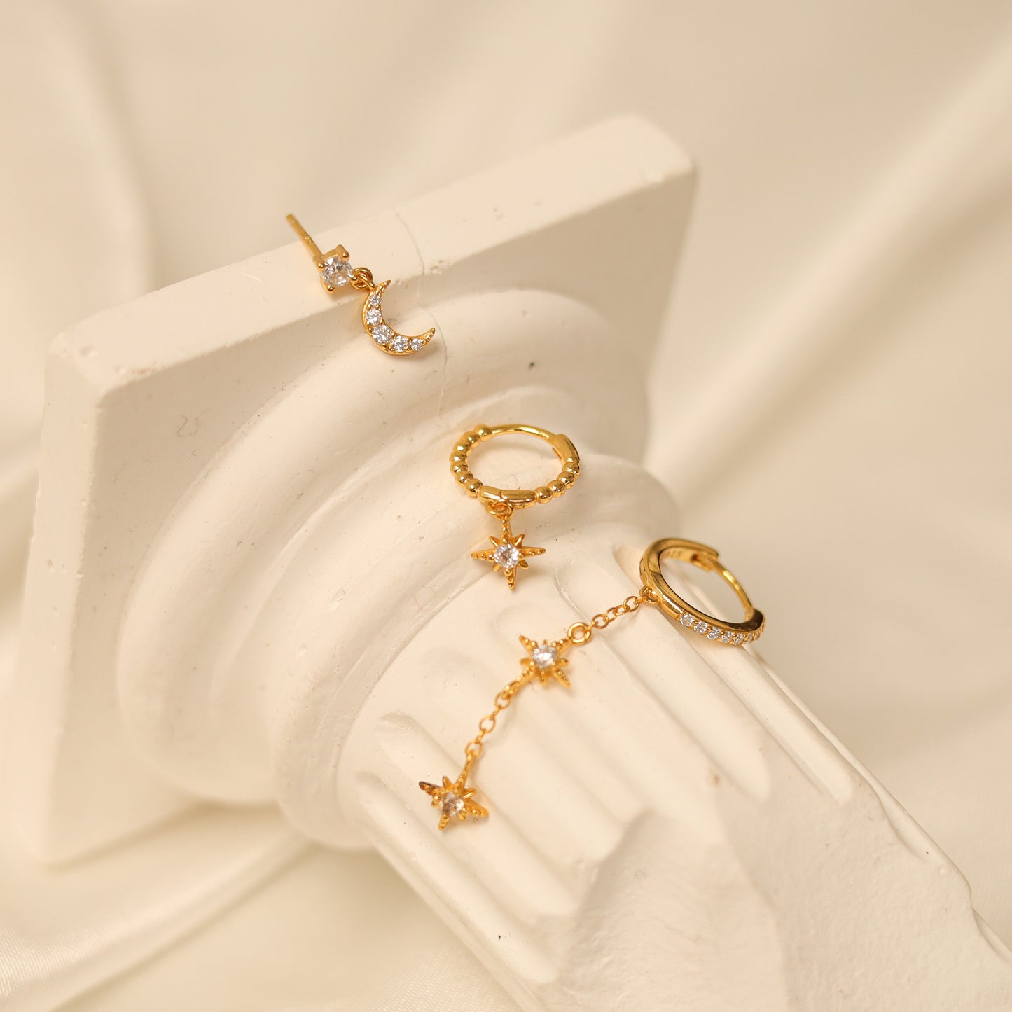 North Star Huggie Earrings