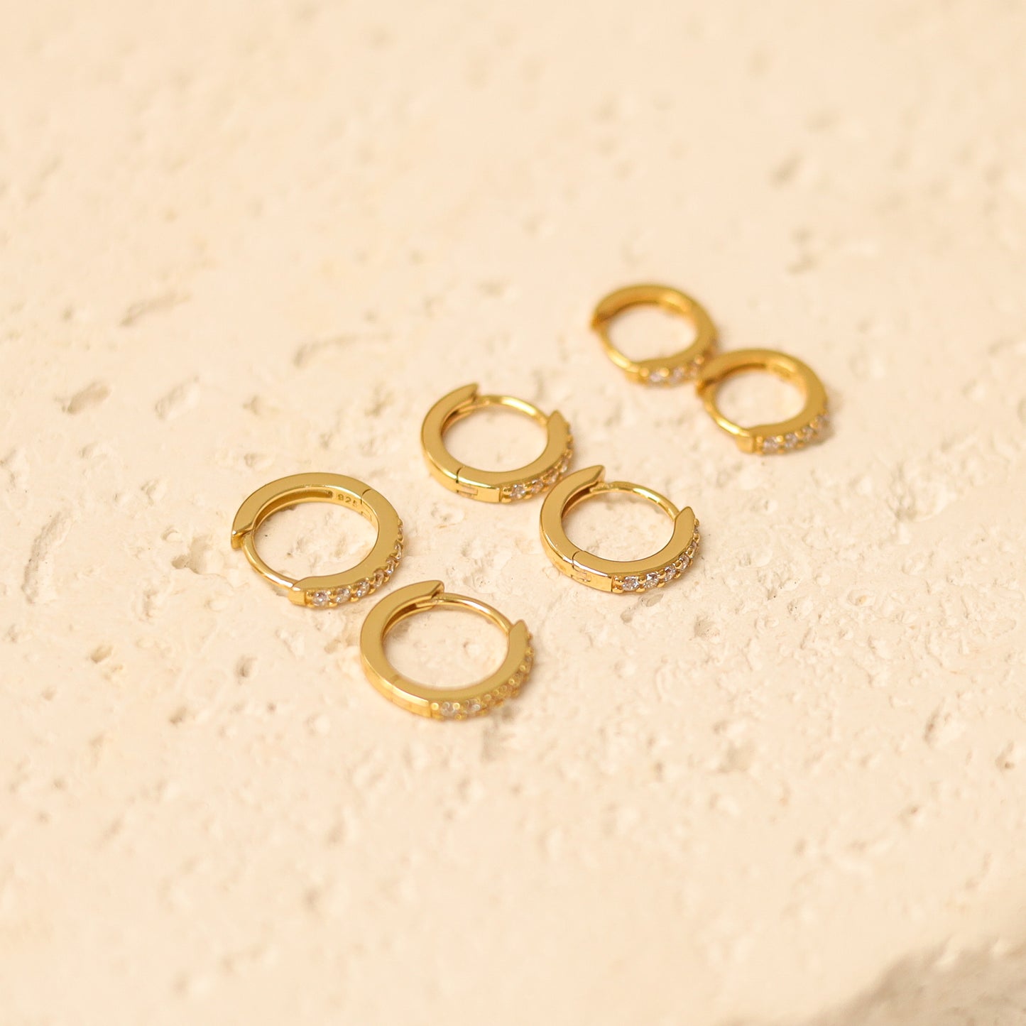 Minimalist Dainty Crystal Hoop Earrings