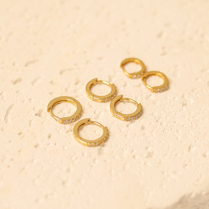 Minimalist Dainty Crystal Hoop Earrings
