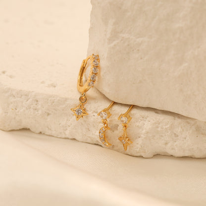 North Star Huggie Earrings