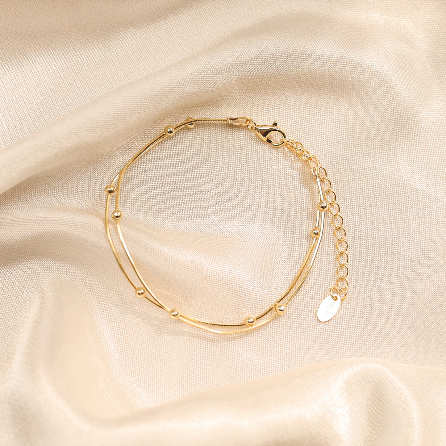 Layered Bobble Chain Bracelet