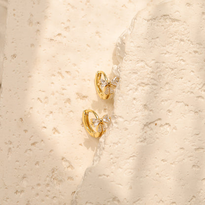 Mini Bow Huggie Earrings